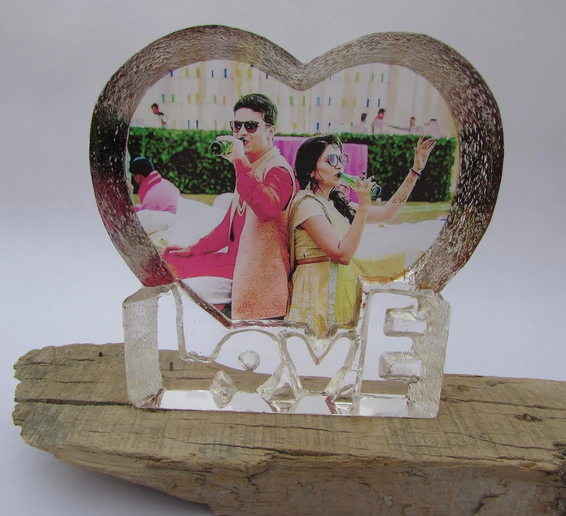 Romantic Heart-Shaped Couple Frame