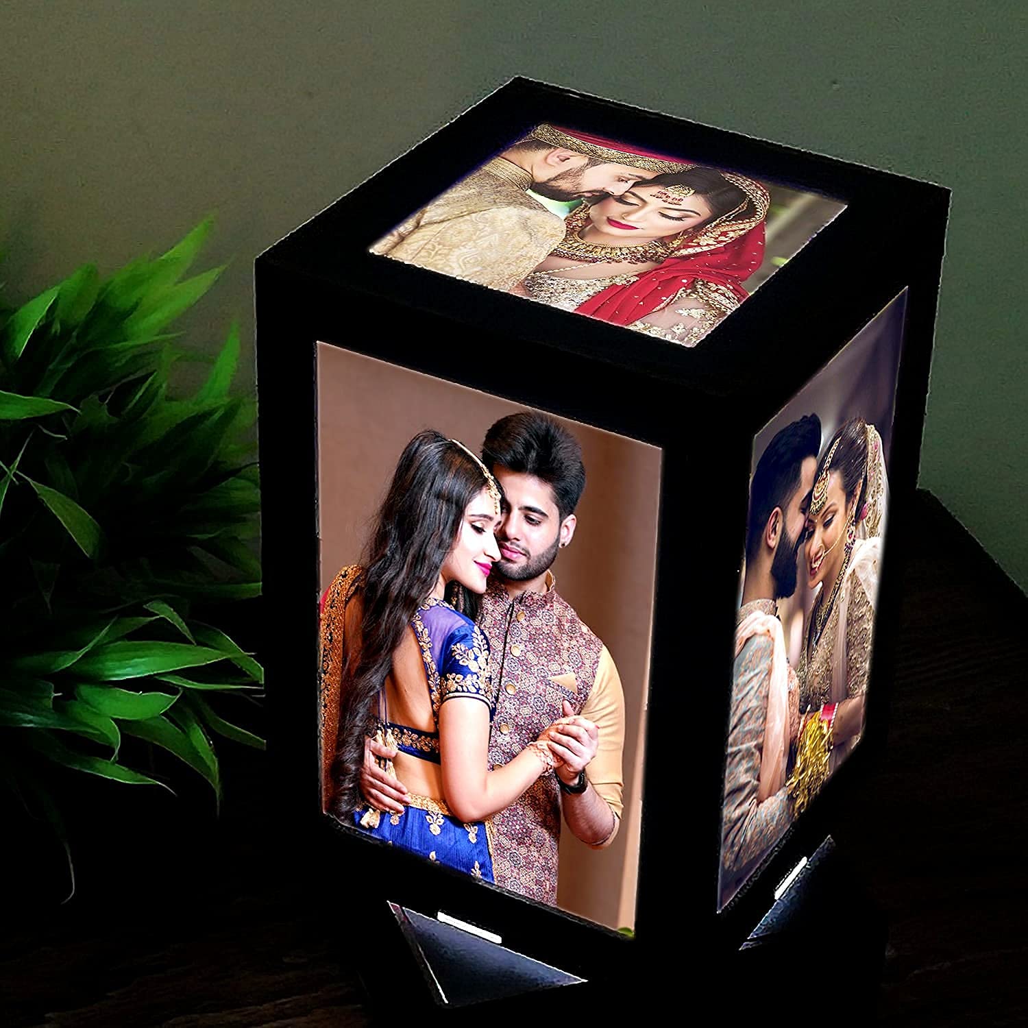 Rotating LED Cube Photo Frame